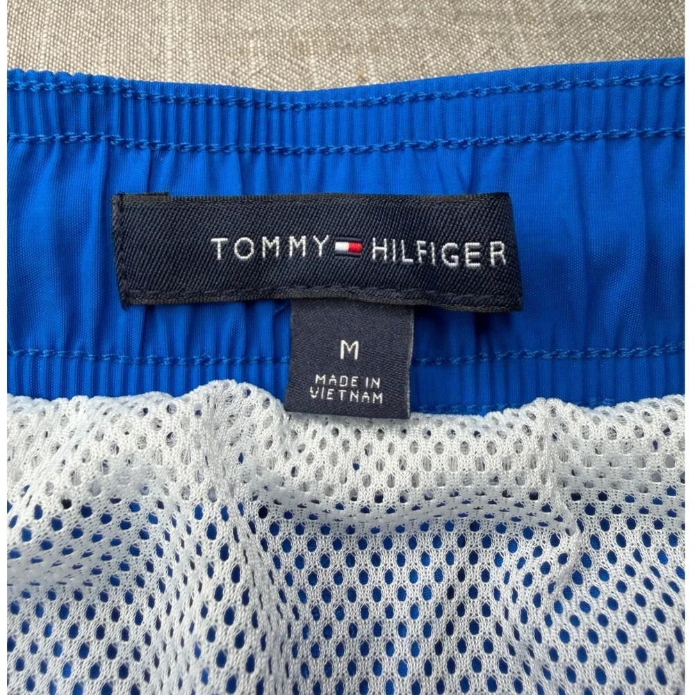 Tommy Hilfiger Mens Blue Logo Swim Trunks Board‎ Shorts Medium 7 Inch Inseam